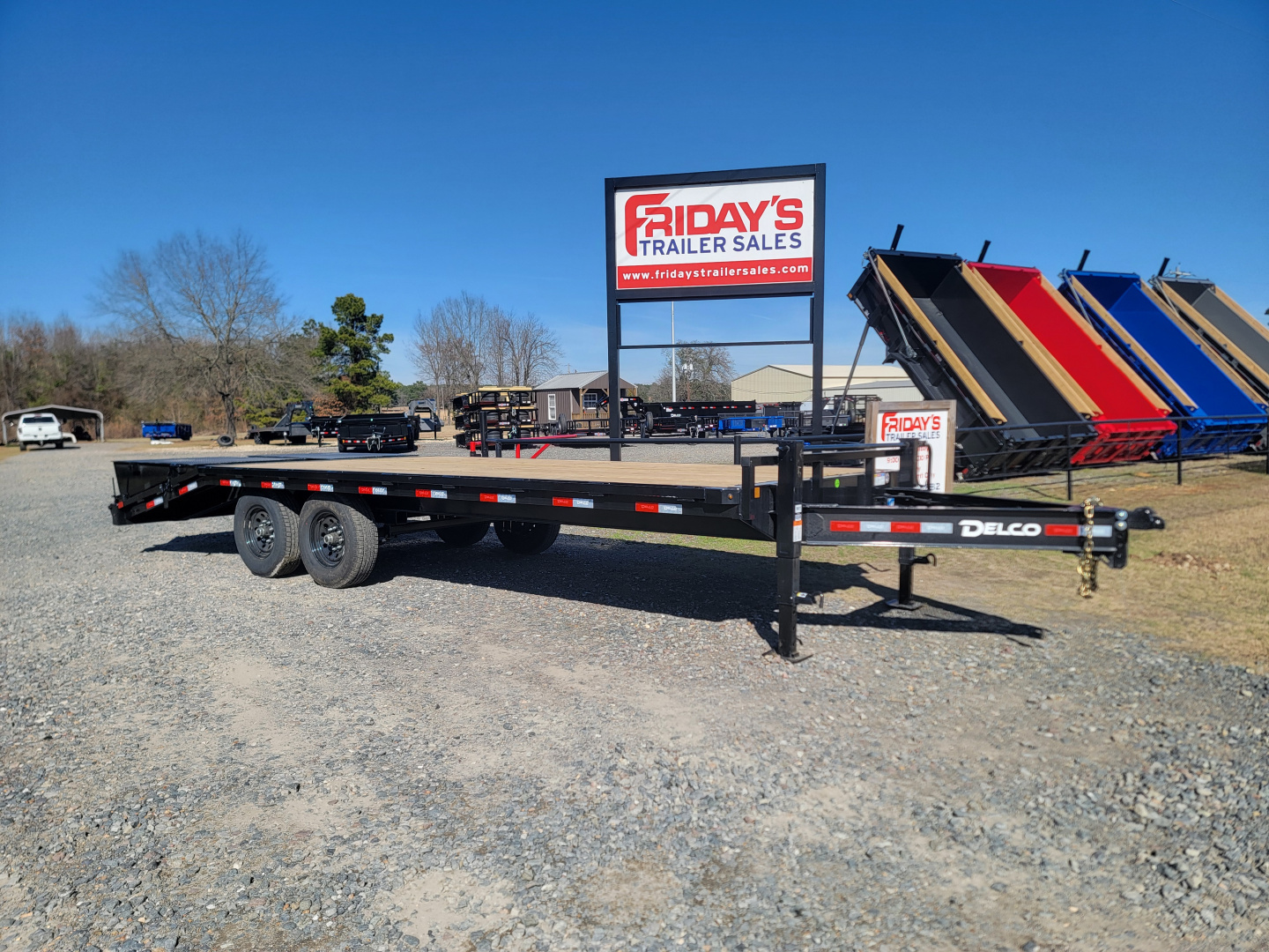New 2026 Delco Trailers F8 22' x 102" Deck over w/ Monster Ramps Equipment Trailer