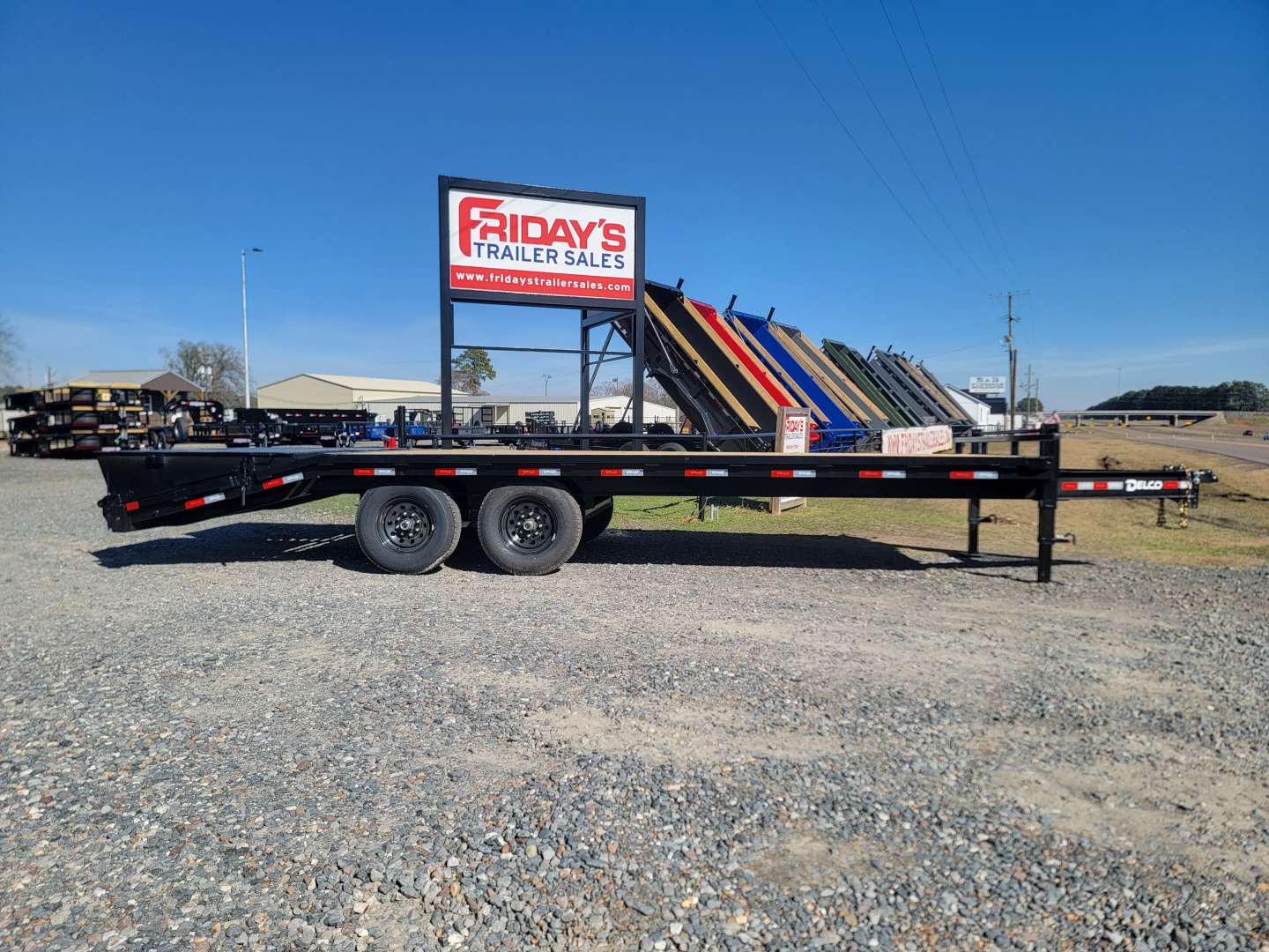 New 2026 Delco Trailers F8 22' x 102" Deck over w/ Monster Ramps Equipment Trailer