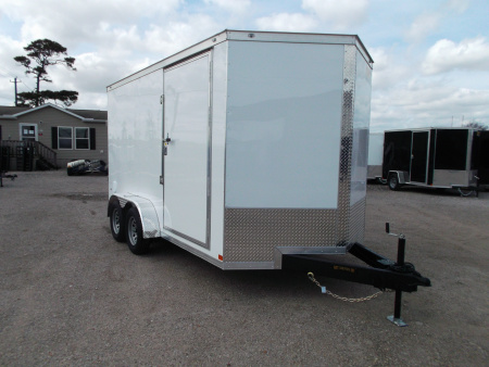 New 2026 Covered Wagon Trailers 7x14 Cargo Trailer / Enclosed Trailer / 7ft Interior / Extra Wide Ramp / 48  RV Door / .080 White Poly Core Skin