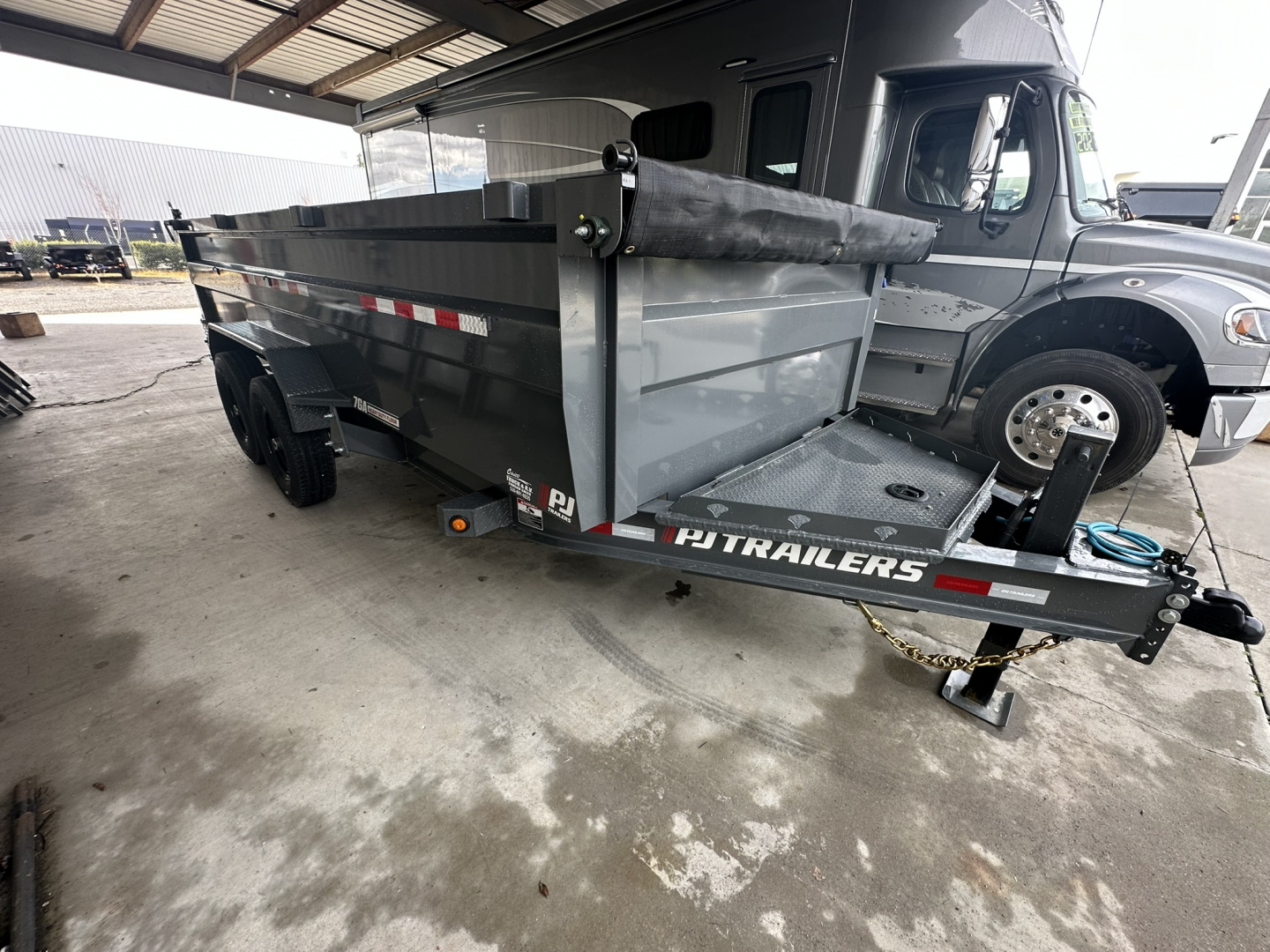 New 2026 PJ Trailers DM 7X16X3 Dump Trailer