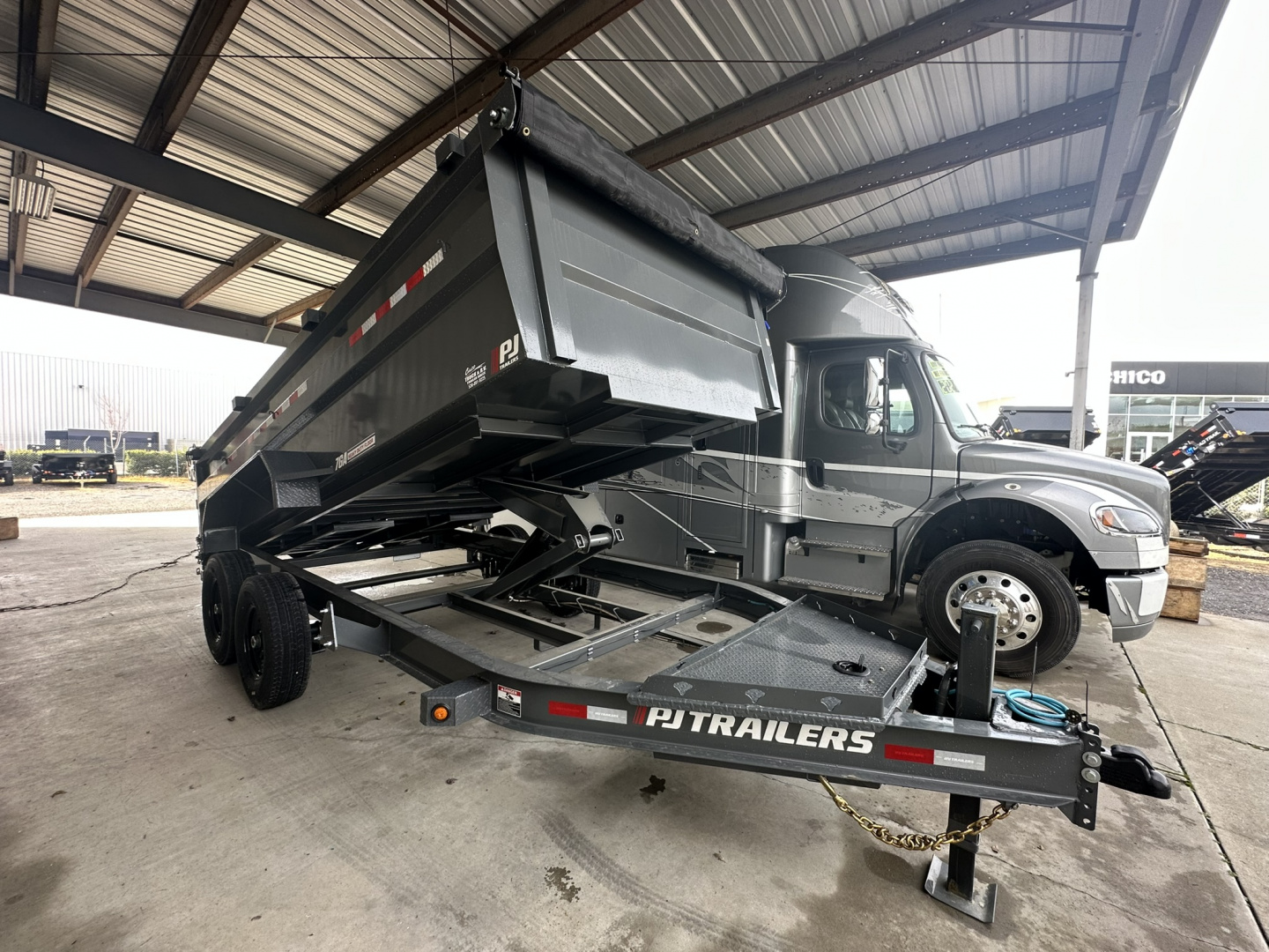 New 2026 PJ Trailers DM 7X16X3 Dump Trailer