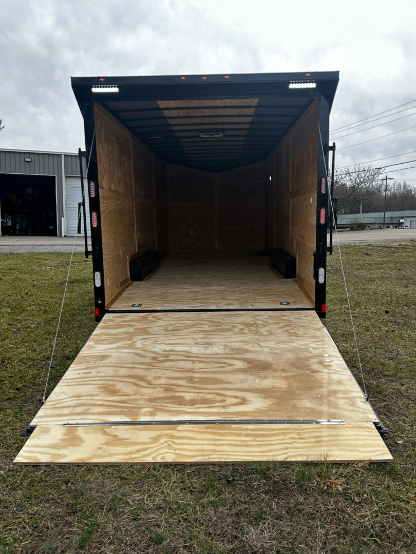 New 2026 Rock Solid 8.5x24 7'6" Interior Car Hauler-5200LB Torsion Axle-Black Poly- Blackout-Enclosed Car Hauler