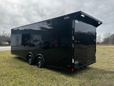 New 2026 Rock Solid 8.5x24 7'6" Interior Car Hauler-5200LB Torsion Axle-Black Poly- Blackout-Enclosed Car Hauler