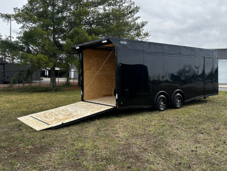 New 2026 Rock Solid 8.5x24 7'6" Interior Car Hauler-5200LB Torsion Axle-Black Poly- Blackout-Enclosed Car Hauler