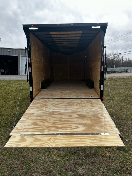 New 2026 Rock Solid 8.5x24 7'6" Interior Car Hauler-5200LB Torsion Axle-Black Poly- Blackout-Enclosed Car Hauler