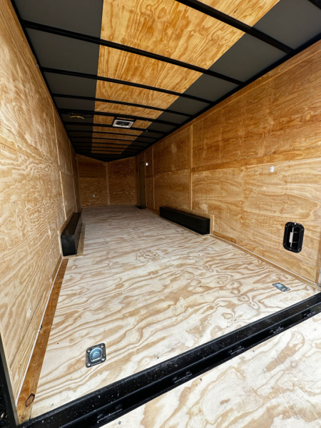 New 2026 Rock Solid 8.5x24 7'6" Interior Car Hauler-5200LB Torsion Axle-Black Poly- Blackout-Enclosed Car Hauler