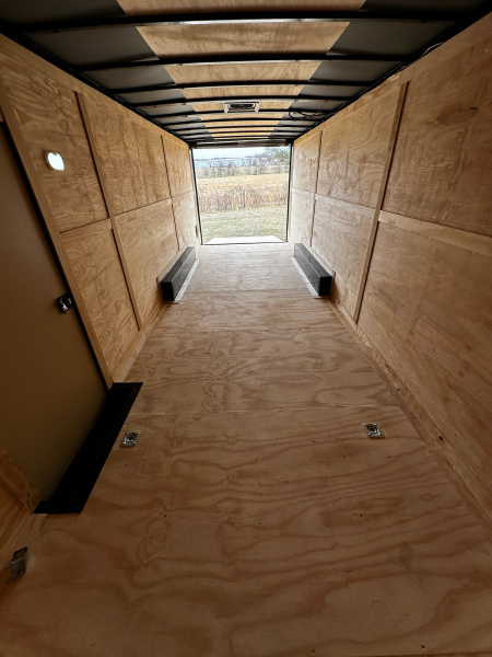 New 2026 Rock Solid 8.5x24 7'6" Interior Car Hauler-5200LB Torsion Axle-Black Poly- Blackout-Enclosed Car Hauler