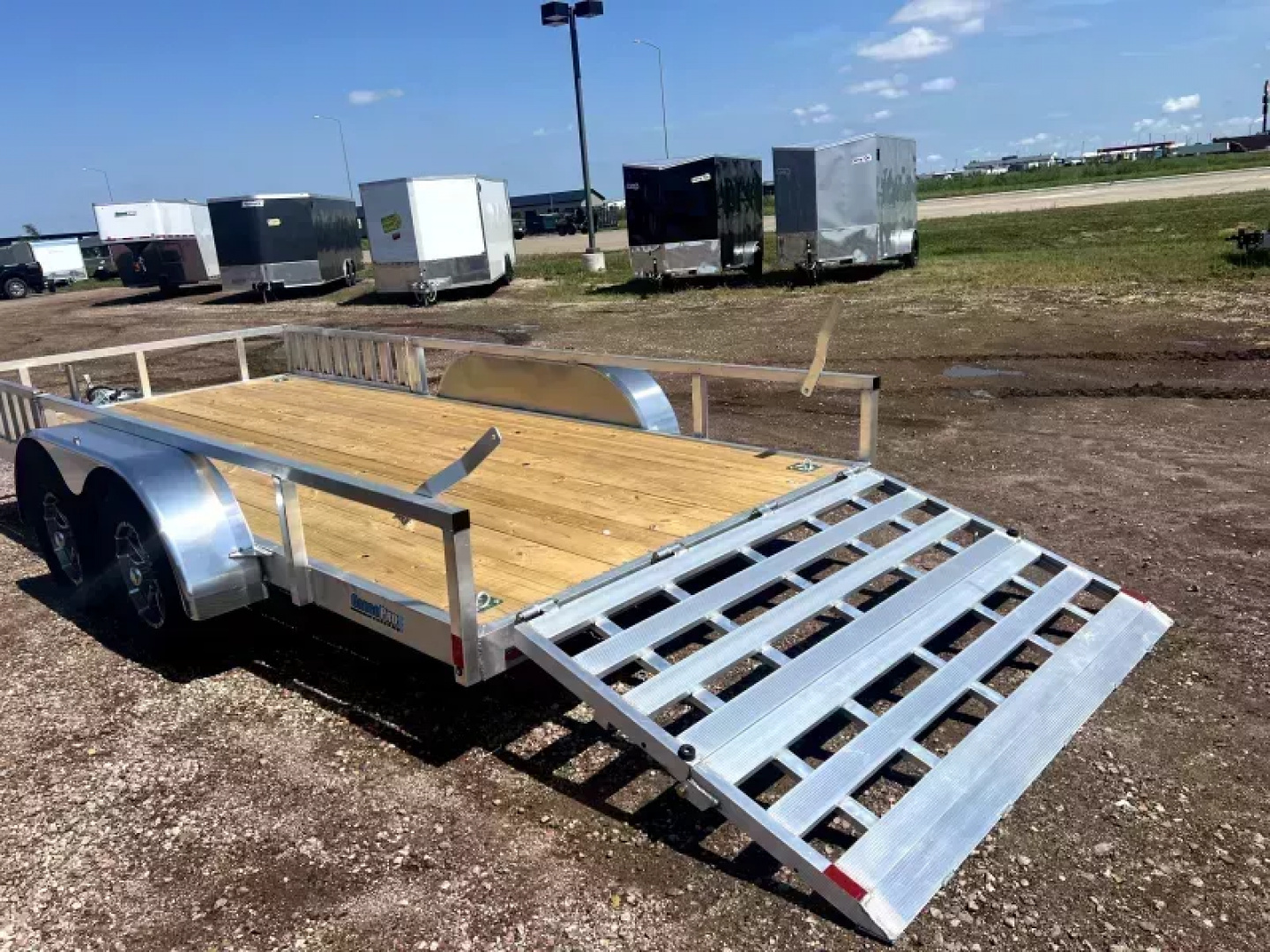 New ALCOM 80x16 Alcom Cargo Pro Aluminum Utility trailer UTV/ATV w/ side load ramp option 4 year warranty Equipment Trailer w/aluminum wheels