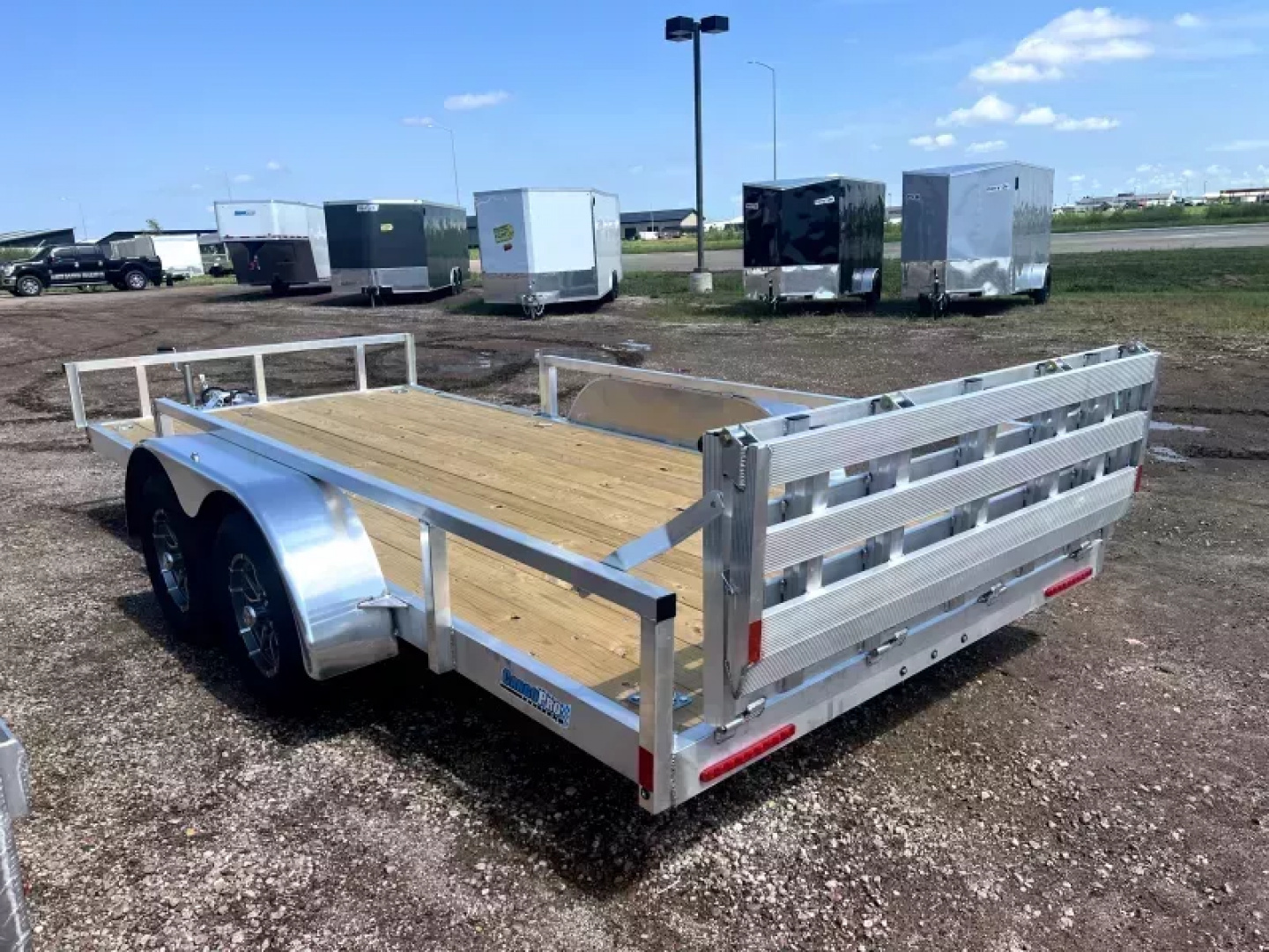 New ALCOM 80x16 Alcom Cargo Pro Aluminum Utility trailer UTV/ATV w/ side load ramp option 4 year warranty Equipment Trailer w/aluminum wheels