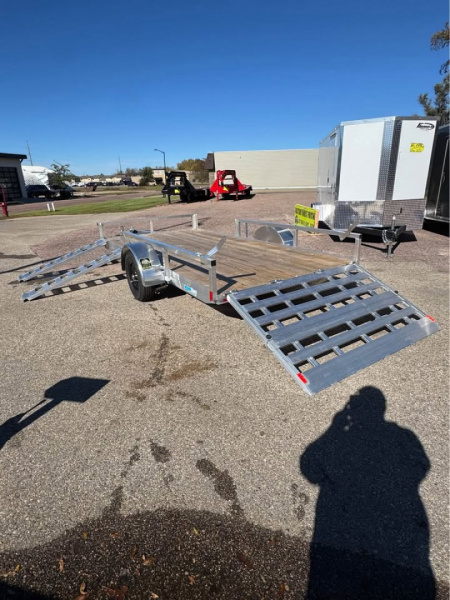 New 2026 ALCOM NEW 2026 Alcom 80x14 Aluminum Utility with side load & rear bifold ramp Utility Trailer
