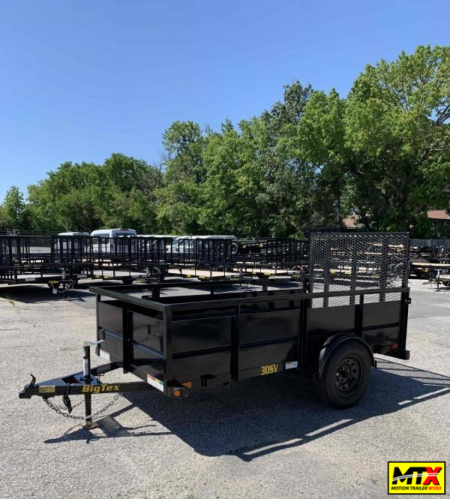 New 2026 Big Tex 5x8 30SV Single Axle Vanguard w/ 4' Spring Assist Gate and 2' Solid Sides Utility Trailer