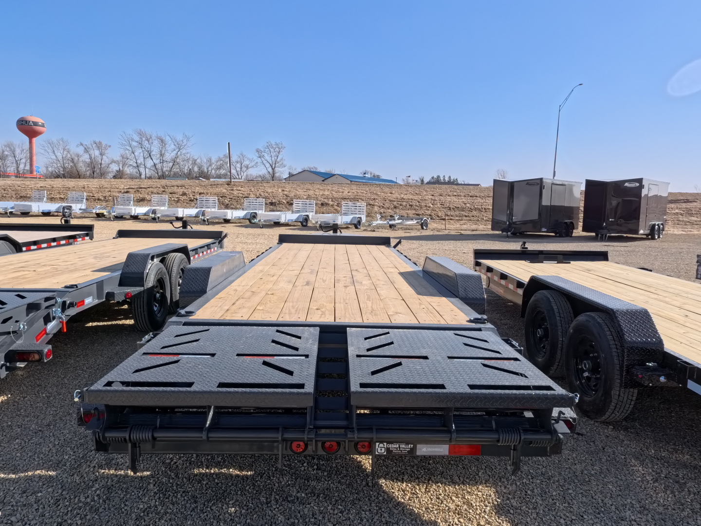 New 2026 Iron Bull 83 x 24 (21 +3) EWB Equipment Trailer with 14,000 lb. GVWR , Rampage Ramps - Ranch Gray