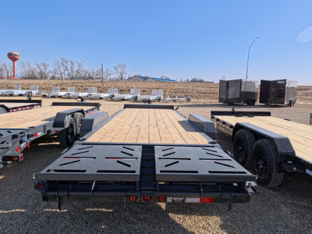 New 2026 Iron Bull 83 x 24 (21 +3) EWB Equipment Trailer with 14,000 lb. GVWR , Rampage Ramps - Ranch Gray