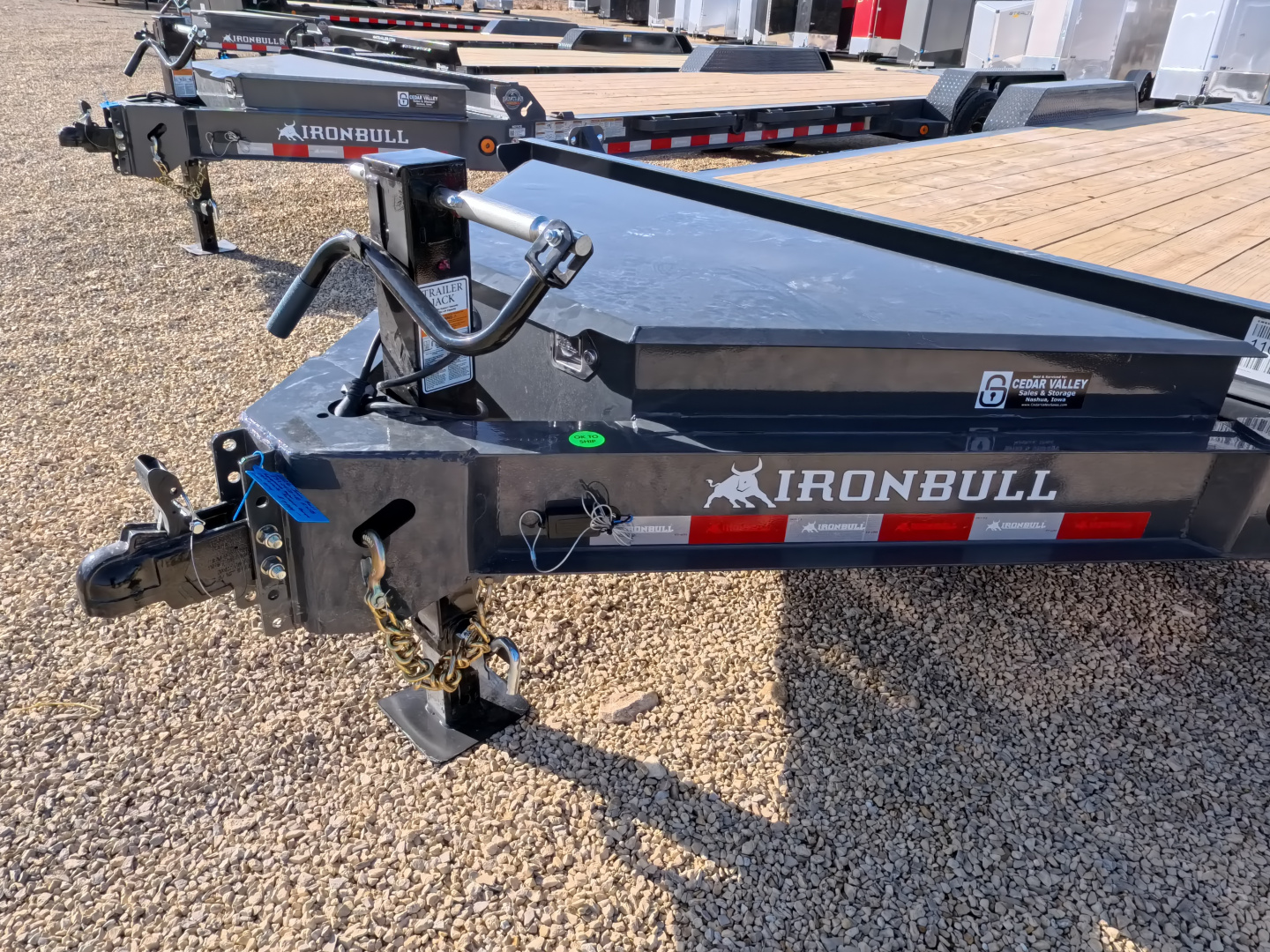 New 2026 Iron Bull 83 x 24 (21 +3) EWB Equipment Trailer with 14,000 lb. GVWR , Rampage Ramps - Ranch Gray