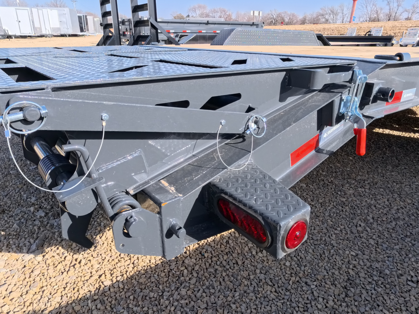 New 2026 Iron Bull 83 x 24 (21 +3) EWB Equipment Trailer with 14,000 lb. GVWR , Rampage Ramps - Ranch Gray