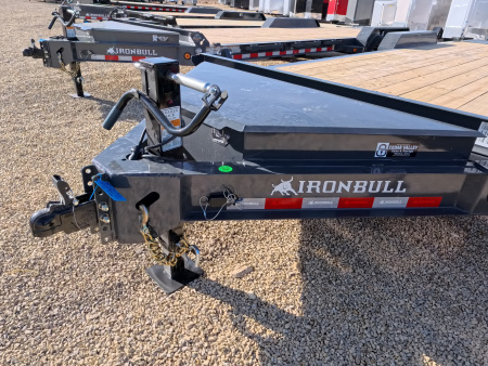 New 2026 Iron Bull 83 x 24 (21 +3) EWB Equipment Trailer with 14,000 lb. GVWR , Rampage Ramps - Ranch Gray