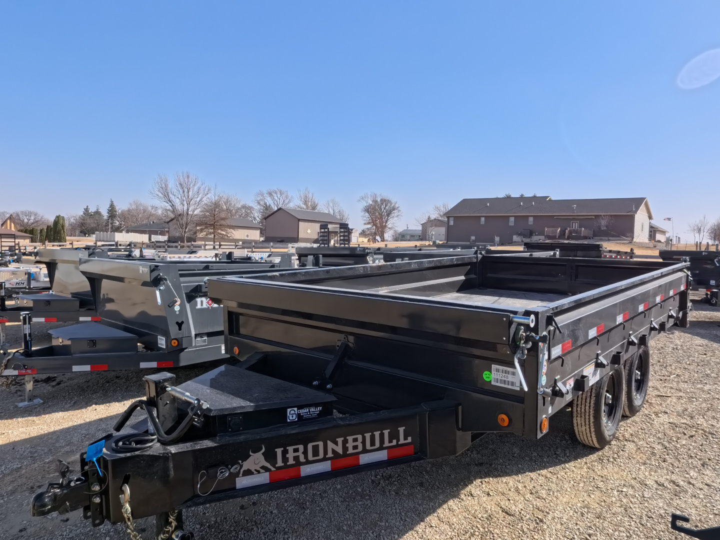 New 2026 Iron Bull 96 x 14 DDP Dump Trailer with 14,999 lb. GVWR, Slide-In Ramps -Black