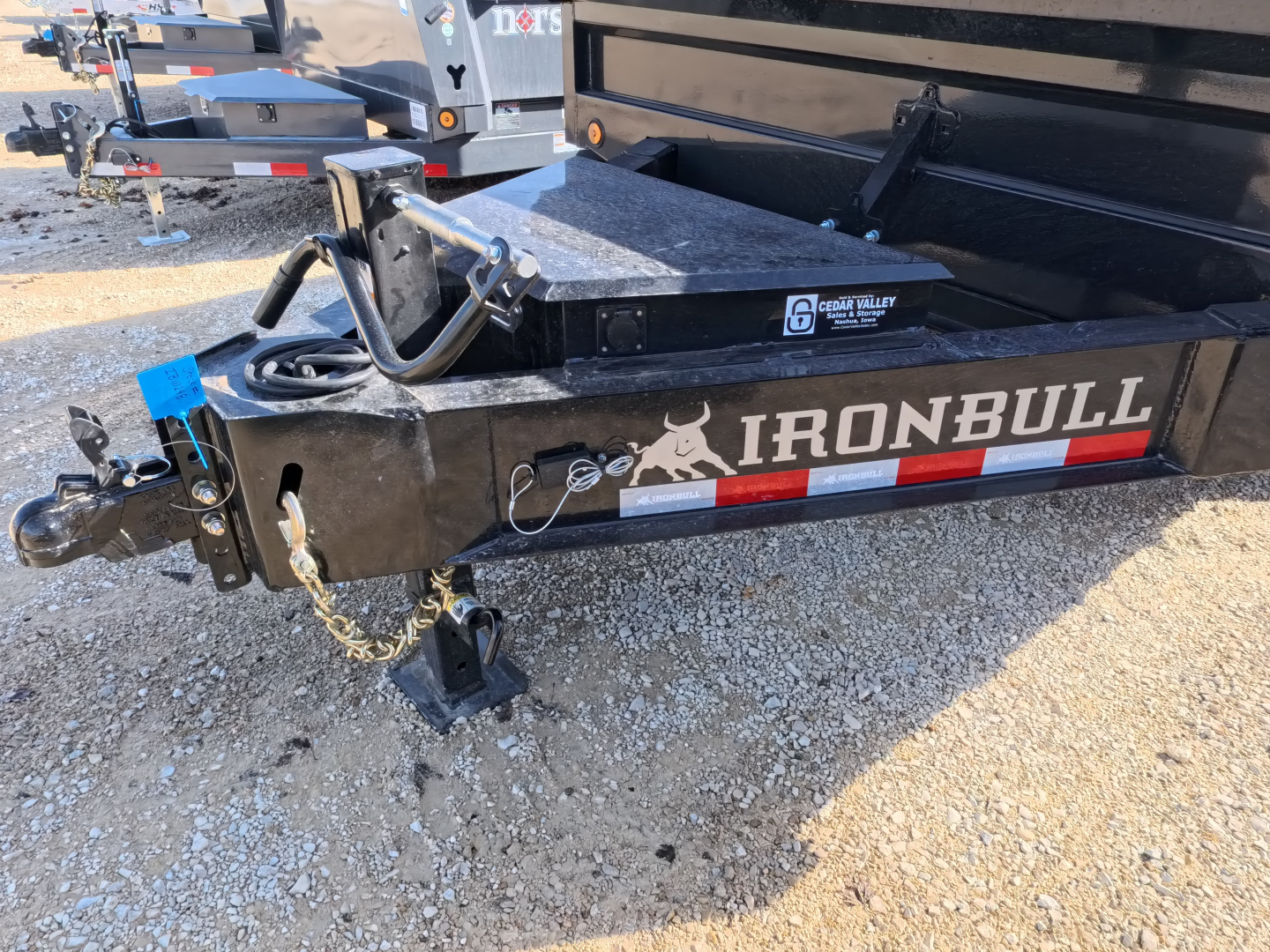 New 2026 Iron Bull 96 x 14 DDP Dump Trailer with 14,999 lb. GVWR, Slide-In Ramps -Black