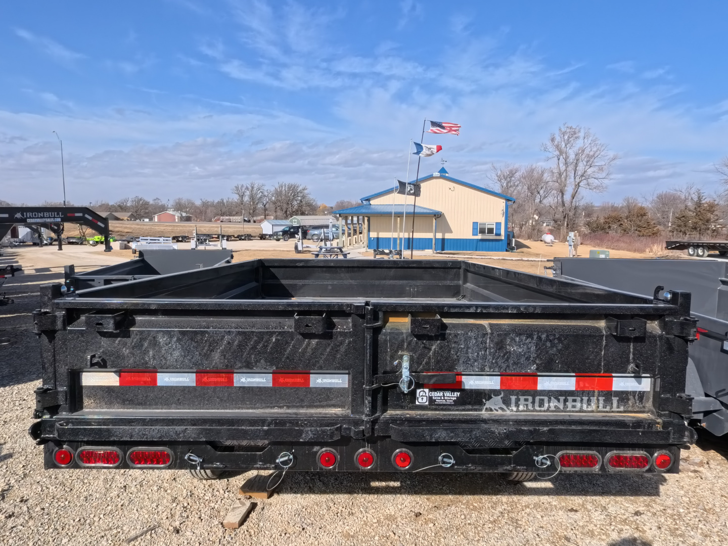 New 2026 Iron Bull 96 x 14 DDP Dump Trailer with 14,999 lb. GVWR, Slide-In Ramps -Black