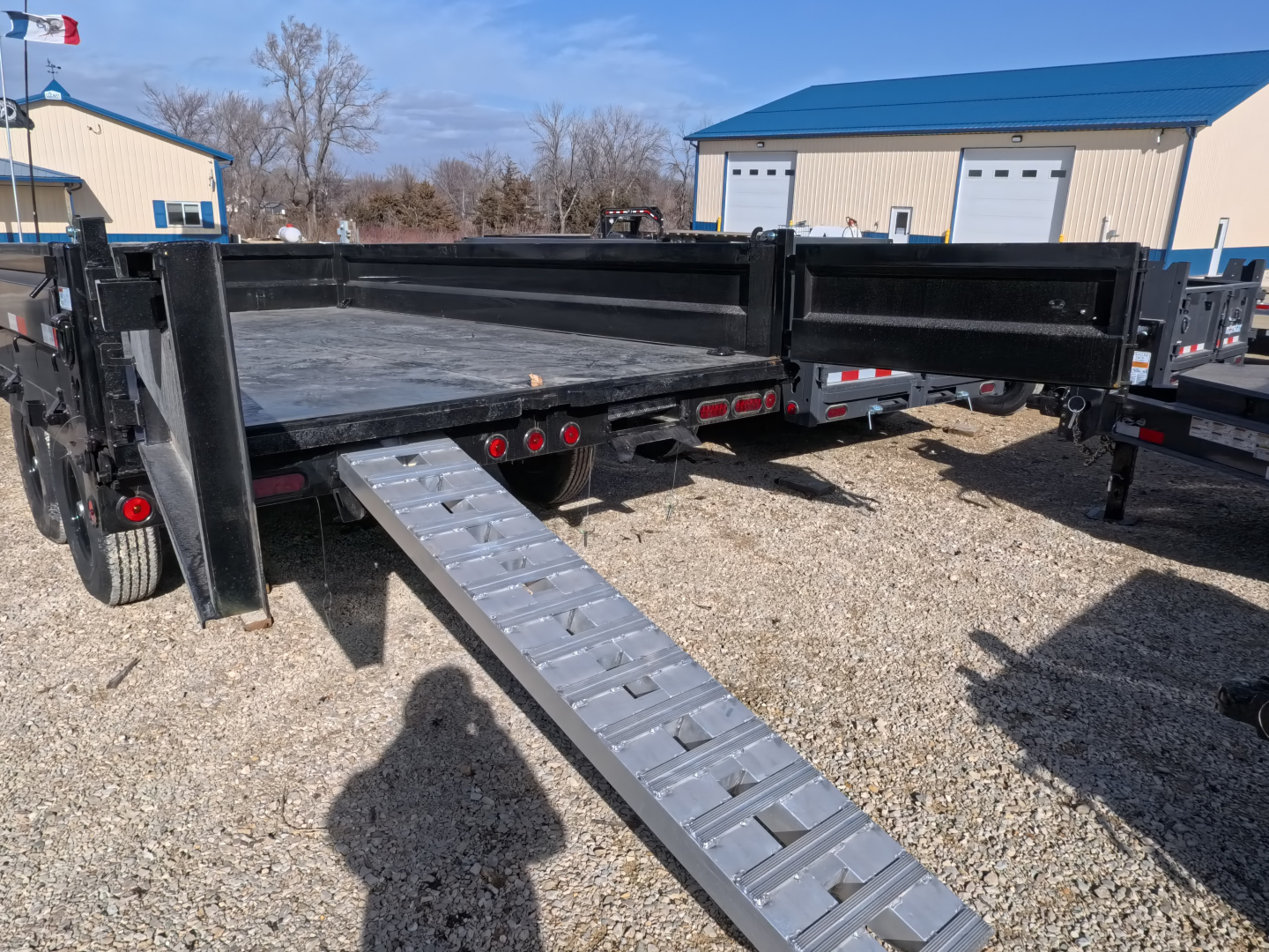 New 2026 Iron Bull 96 x 14 DDP Dump Trailer with 14,999 lb. GVWR, Slide-In Ramps -Black