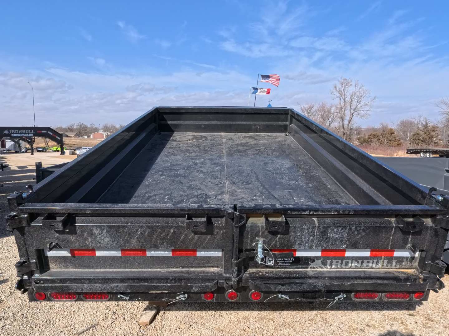 New 2026 Iron Bull 96 x 14 DDP Dump Trailer with 14,999 lb. GVWR, Slide-In Ramps -Black