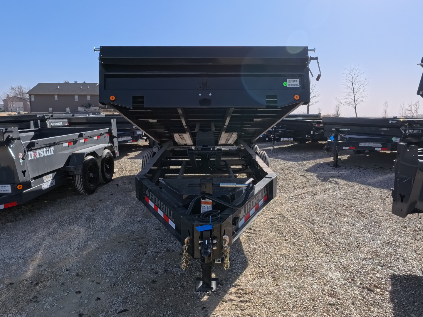 New 2026 Iron Bull 96 x 14 DDP Dump Trailer with 14,999 lb. GVWR, Slide-In Ramps -Black