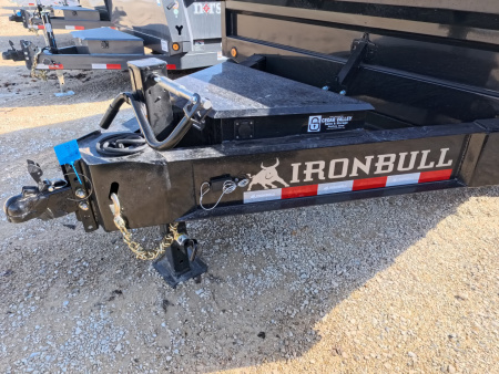 New 2026 Iron Bull 96 x 14 DDP Dump Trailer with 14,999 lb. GVWR, Slide-In Ramps -Black