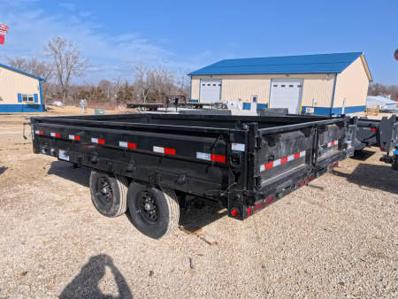 New 2026 Iron Bull 96 x 14 DDP Dump Trailer with 14,999 lb. GVWR, Slide-In Ramps -Black