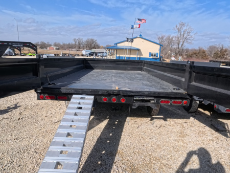 New 2026 Iron Bull 96 x 14 DDP Dump Trailer with 14,999 lb. GVWR, Slide-In Ramps -Black
