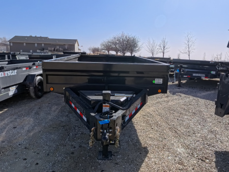 New 2026 Iron Bull 96 x 14 DDP Dump Trailer with 14,999 lb. GVWR, Slide-In Ramps -Black