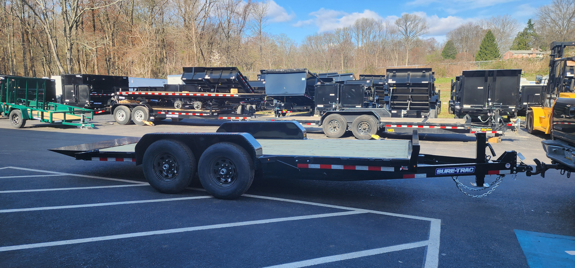 New 7 x 18 Sure-Trac Tilt Bed Equipment Trailer 14k