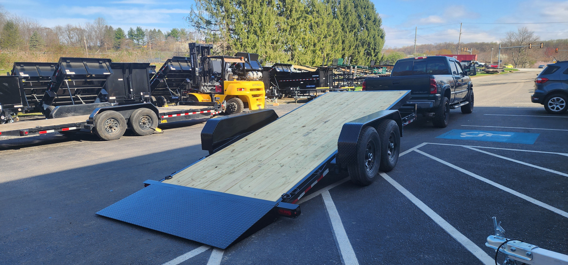 New 7 x 18 Sure-Trac Tilt Bed Equipment Trailer 14k