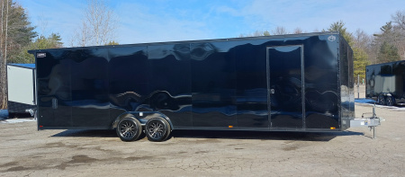 New 8 X 28 +2' VNOSE CAR HAULER ENCLOSED ALL ALUMINUM 5200# AXLES 2026 LIGHTNING