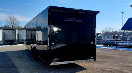 New 8 X 28 +2' VNOSE CAR HAULER ENCLOSED ALL ALUMINUM 5200# AXLES 2026 LIGHTNING