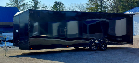 New 8 X 28 +2' VNOSE CAR HAULER ENCLOSED ALL ALUMINUM 5200# AXLES 2026 LIGHTNING