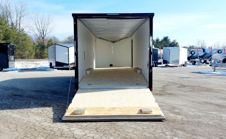 New 8 X 28 +2' VNOSE CAR HAULER ENCLOSED ALL ALUMINUM 5200# AXLES 2026 LIGHTNING