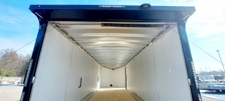 New 8 X 28 +2' VNOSE CAR HAULER ENCLOSED ALL ALUMINUM 5200# AXLES 2026 LIGHTNING