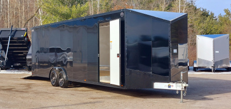 New 8 X 28 +2' VNOSE CAR HAULER ENCLOSED ALL ALUMINUM 5200# AXLES 2026 LIGHTNING