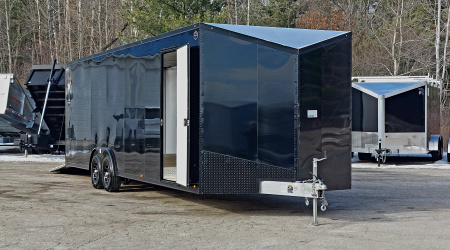 New 8 X 28 +2' VNOSE CAR HAULER ENCLOSED ALL ALUMINUM 5200# AXLES 2026 LIGHTNING