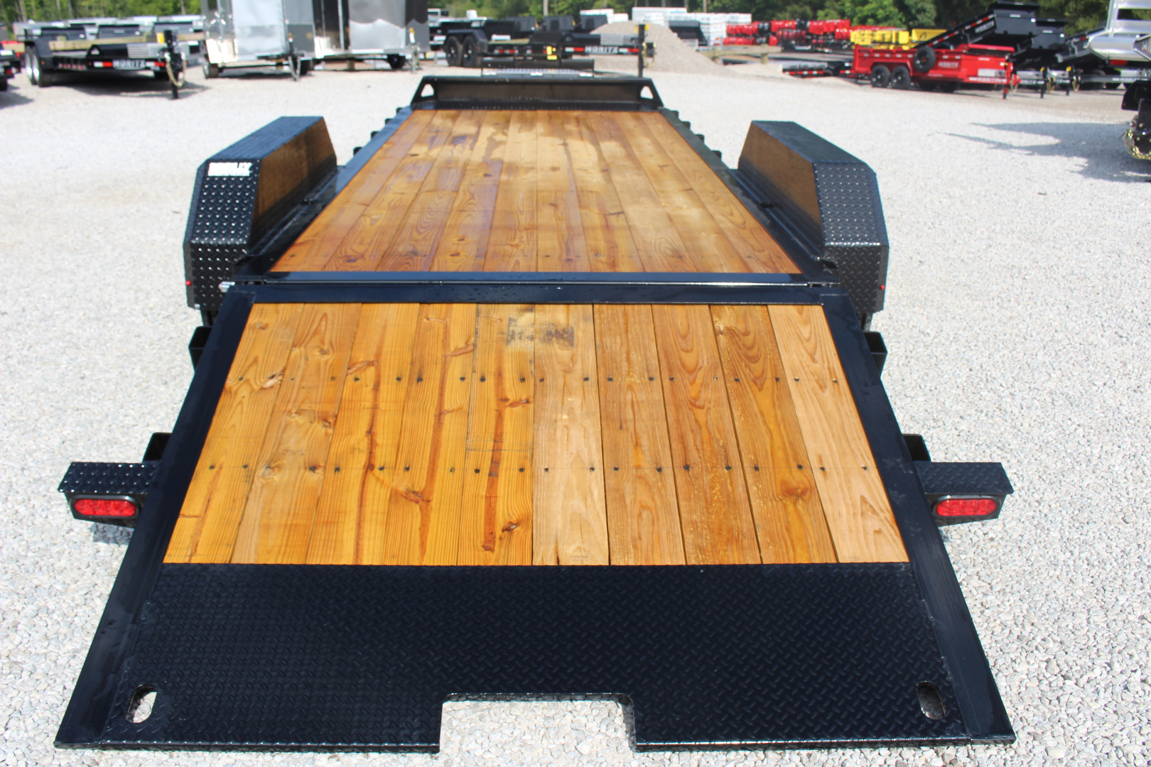 New 2026 Moritz 7' x 16' + 6' Low Pro - Hydraulic Power Tail - Equipment Trailer - 16000# GVW