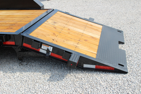 New 2026 Moritz 7' x 16' + 6' Low Pro - Hydraulic Power Tail - Equipment Trailer - 16000# GVW