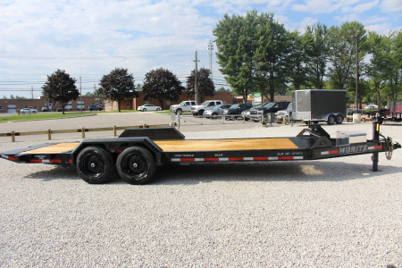 New 2026 Moritz 7' x 16' + 6' Low Pro - Hydraulic Power Tail - Equipment Trailer - 16000# GVW