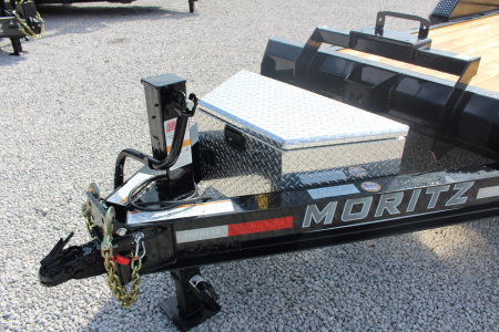 New 2026 Moritz 7' x 16' + 6' Low Pro - Hydraulic Power Tail - Equipment Trailer - 16000# GVW
