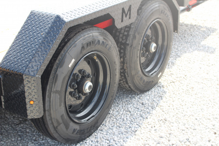 New 2026 Moritz 7' x 16' + 6' Low Pro - Hydraulic Power Tail - Equipment Trailer - 16000# GVW