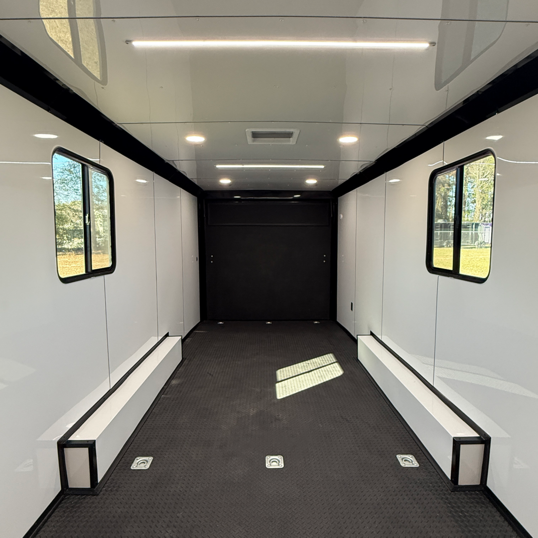 New 8.5X28TA3 White Race Ready Trailer
