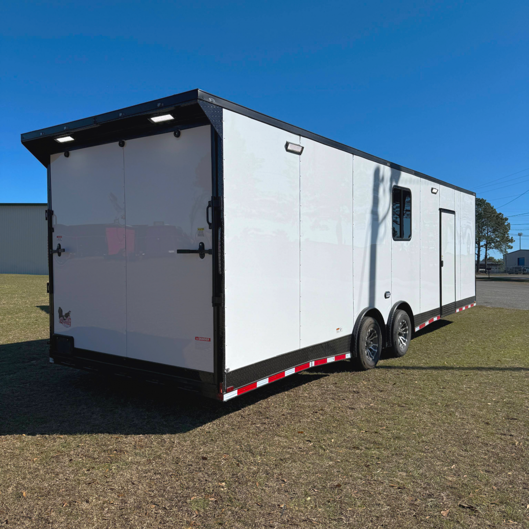 New 8.5X28TA3 White Race Ready Trailer