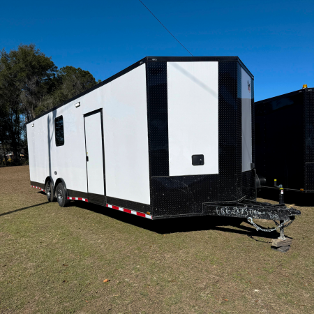 New 8.5X28TA3 White Race Ready Trailer