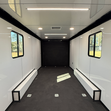 New 8.5X28TA3 White Race Ready Trailer