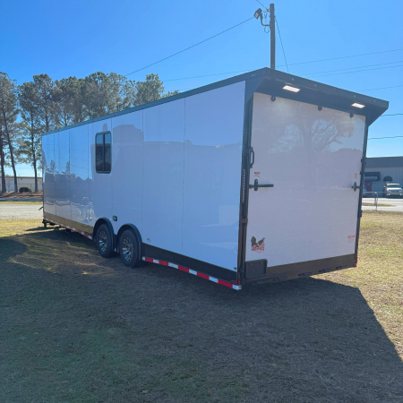 New 8.5X28TA3 White Race Ready Trailer