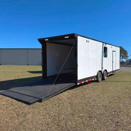 New 8.5X28TA3 White Race Ready Trailer